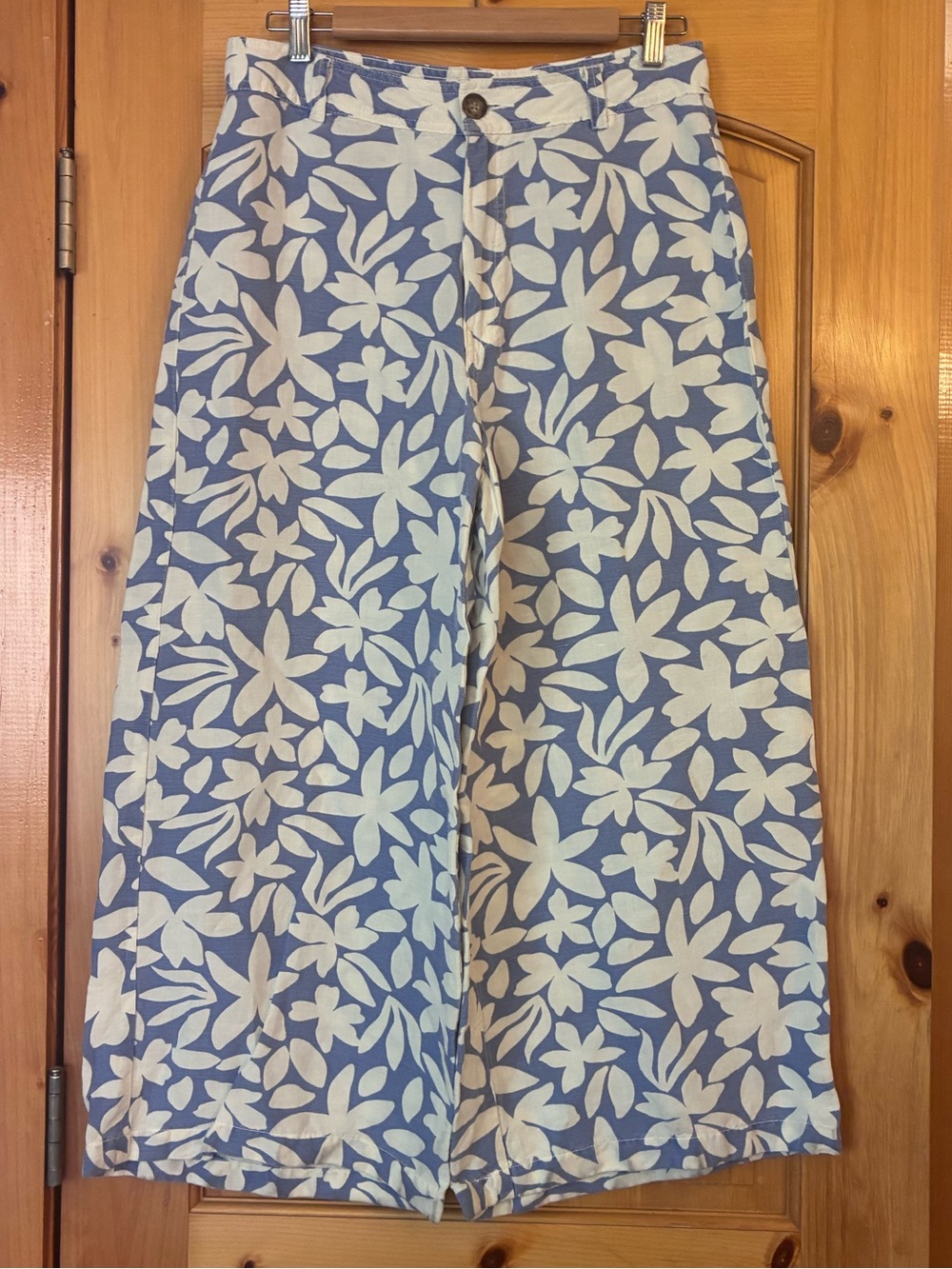 Rip Curl Blue & White Floral Wide-Leg Pants